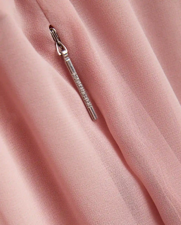 Jasnoróżowa sukienka z piórami Davis - Image #5