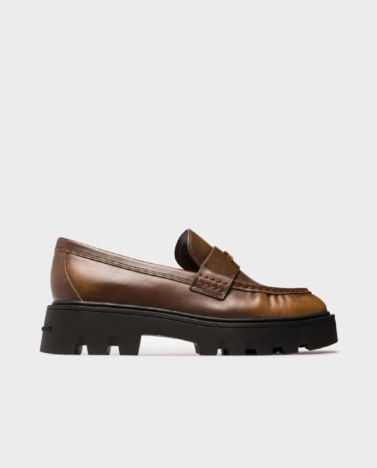 Brązowe skórzane mokasyny Frankie