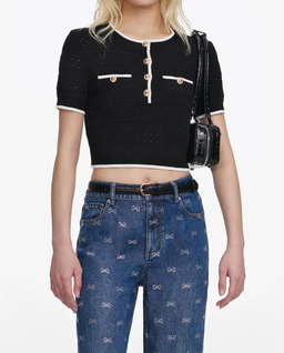 Czarny dzianinowy top - Image #3