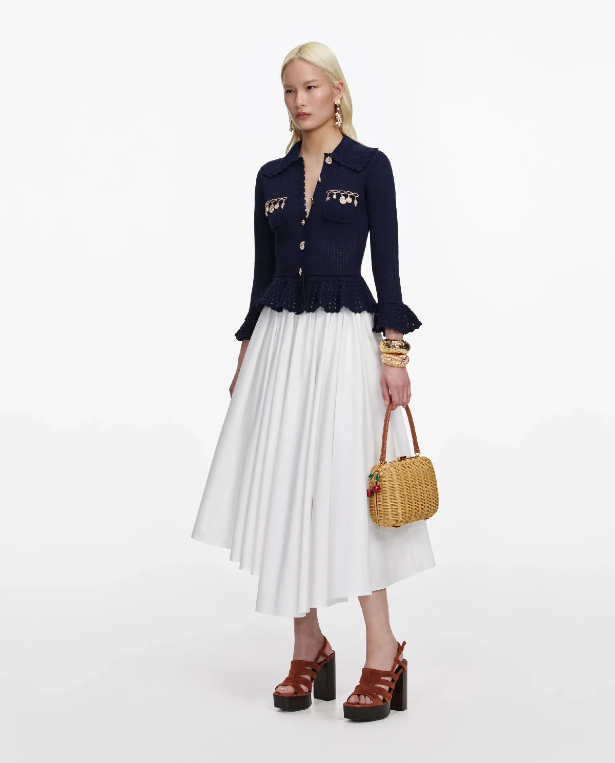 Granatowy kardigan z zawieszkami - Image #1