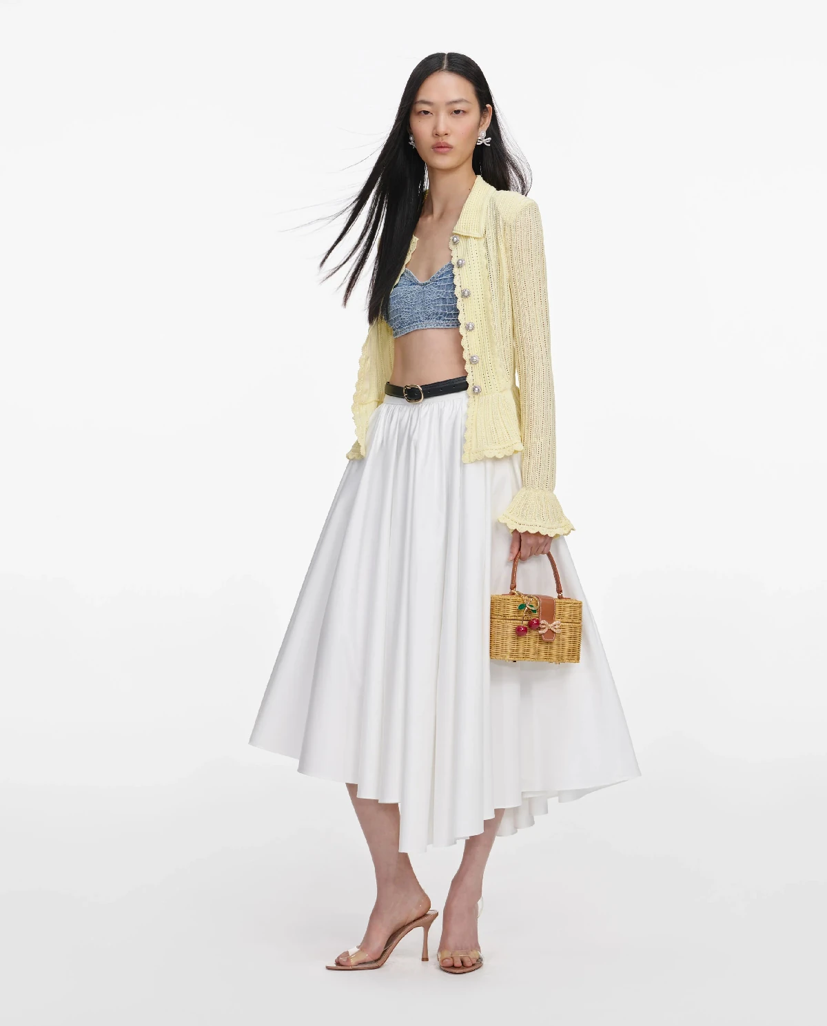 Żółty kardigan z baskinką - Image #1