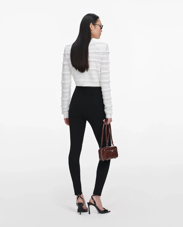 Biały kardigan z falbankami - Image #2