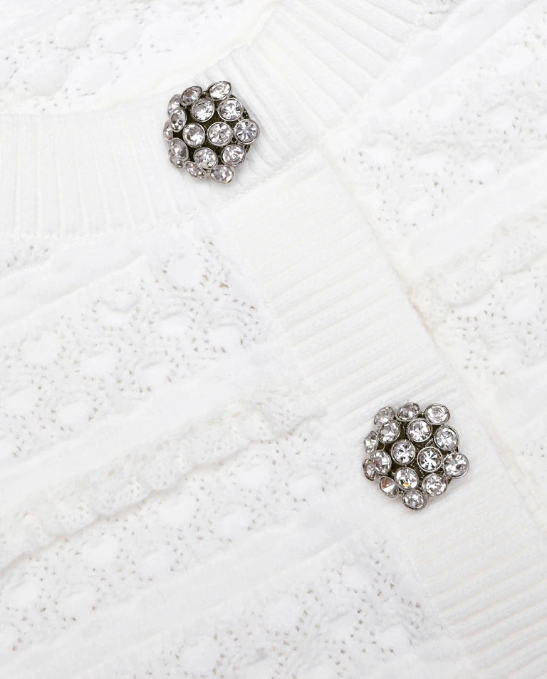 Biały kardigan z falbankami - Image #4