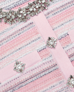 Różowy teksturowany kardigan - Image #4