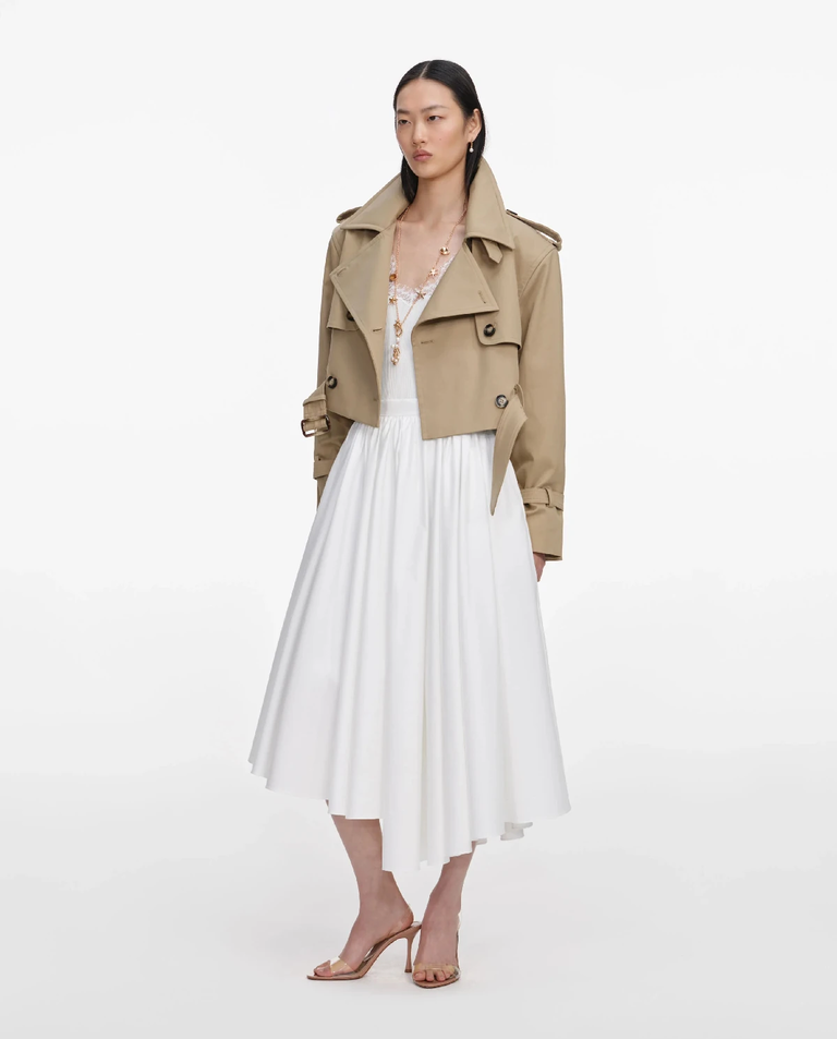 Beżowa krótka kurtka typu trencz - Image #3