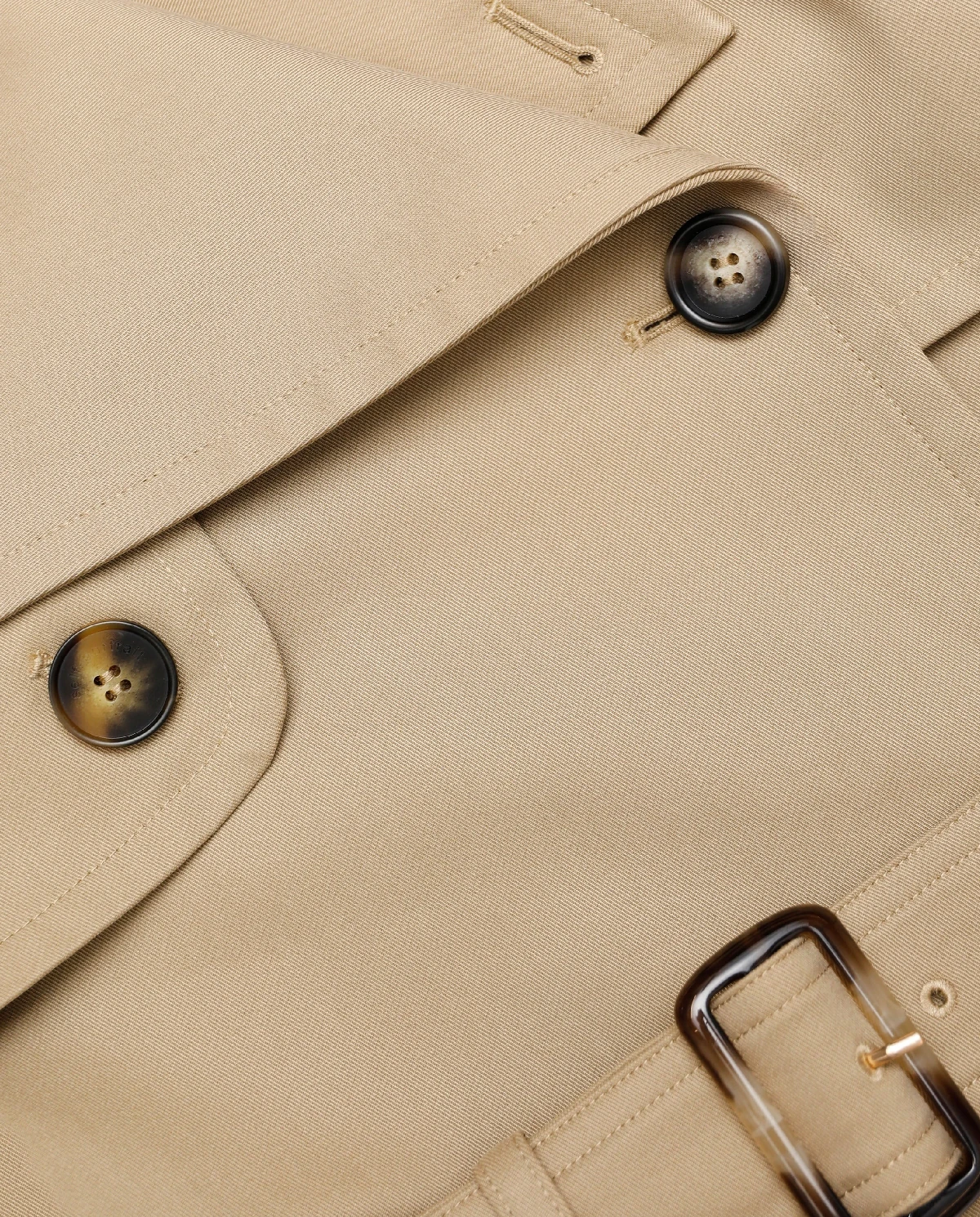 Beżowa krótka kurtka typu trencz - Image #6