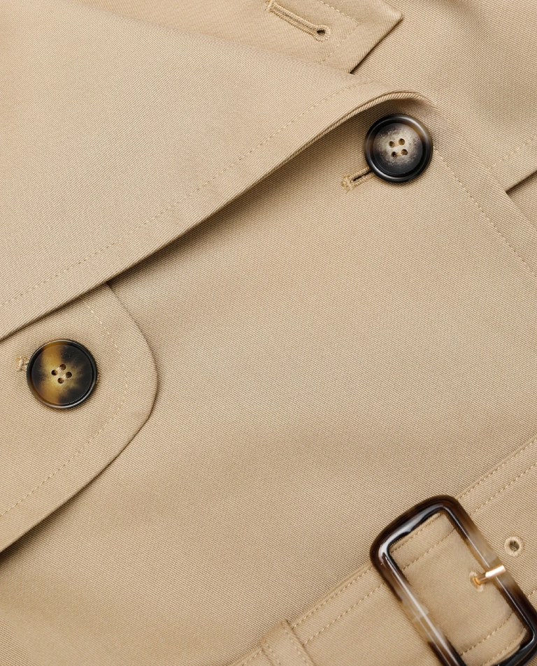 Beżowa krótka kurtka typu trencz - Image #6