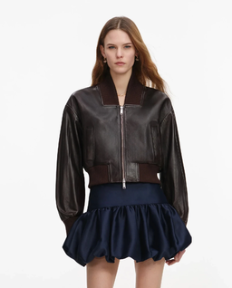 Brązowa skórzana kurtka - Image #0