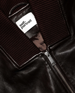 Brązowa skórzana kurtka - Image #4