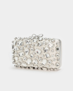 Kremowa kopertówka z kryształkami - Image #1