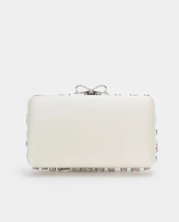 Kremowa kopertówka z kryształkami - Image #2