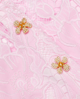 Różowa koronkowa sukienka midi - Image #4