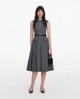 Szara plisowana sukienka midi - Image #0