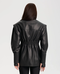 Skórzana kurtka z szerokimi ramionami Vera - Image #2