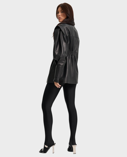 Skórzana kurtka z szerokimi ramionami Vera - Image #3