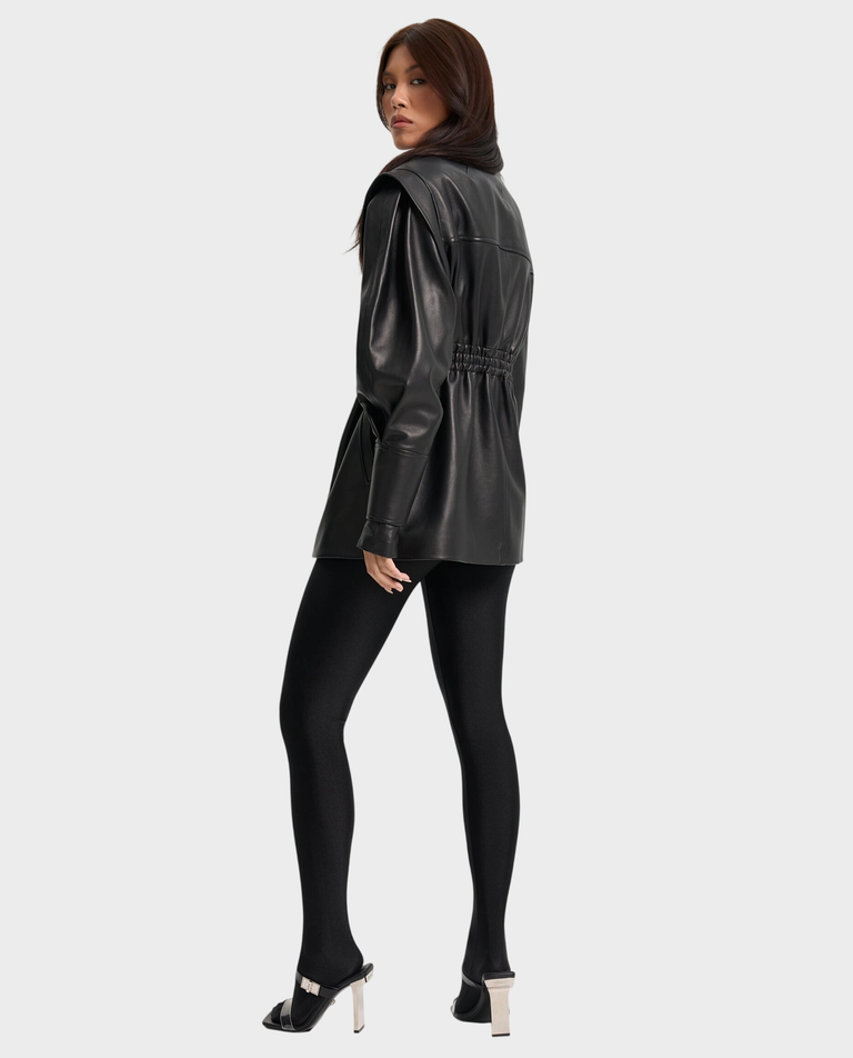 Skórzana kurtka z szerokimi ramionami Vera - Image #3