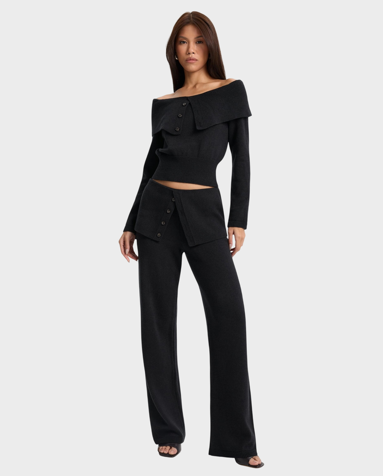 Grafitowe spodnie z ozdobnym pasem Velmere