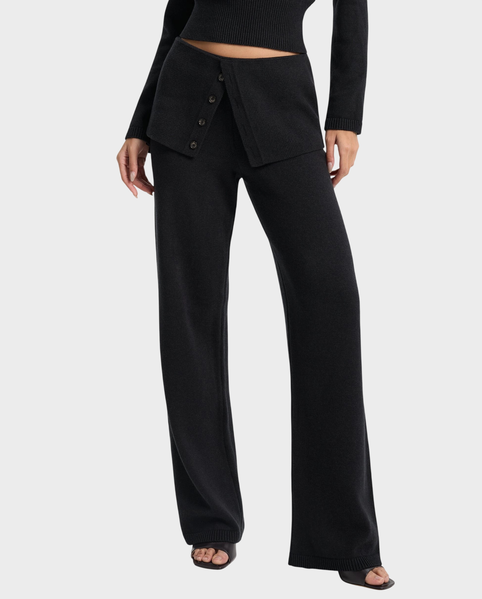 Grafitowe spodnie z ozdobnym pasem Velmere - Image #0