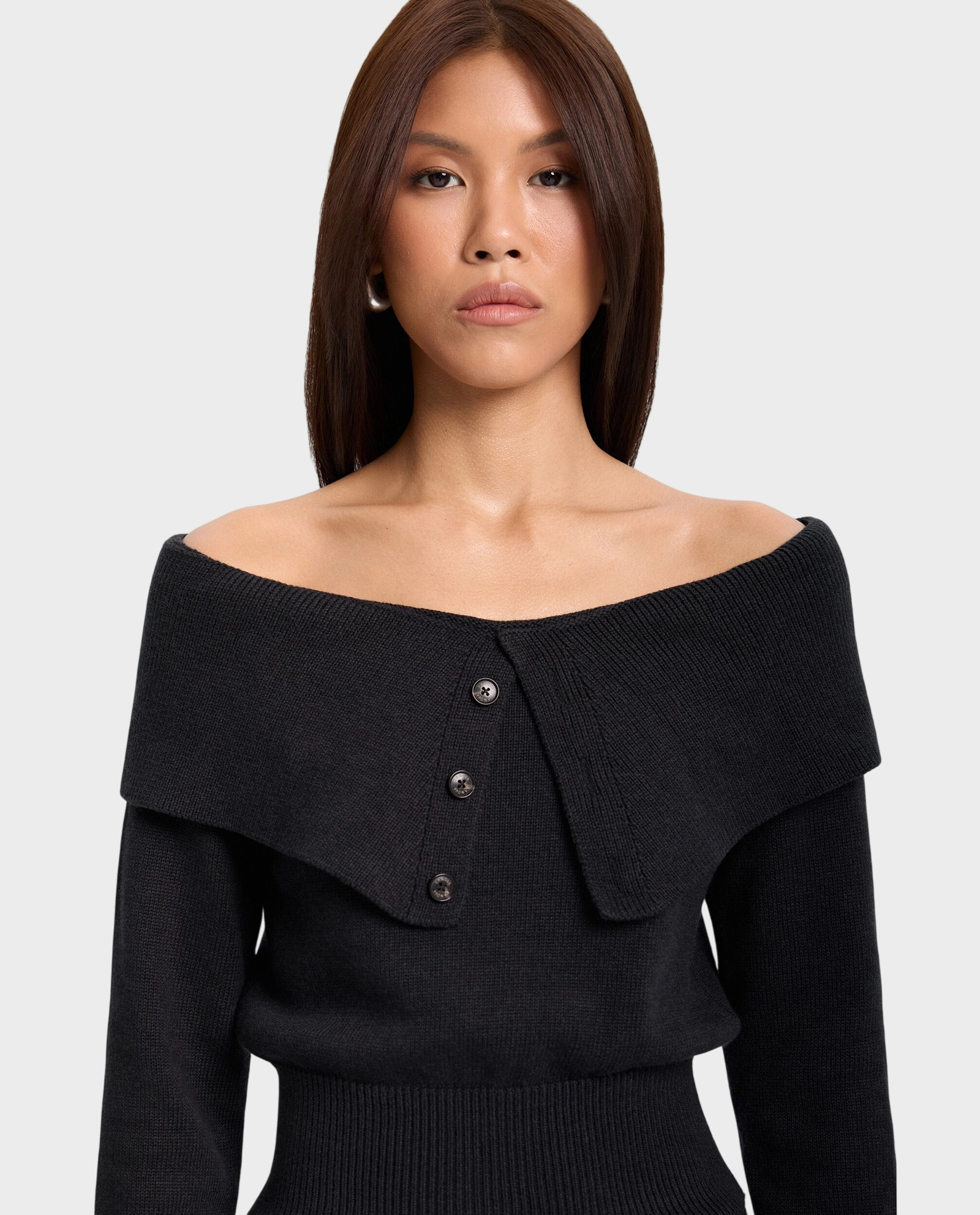 Grafitowy sweter z kołnierzem Velmere - Image #2