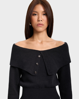 Grafitowy sweter z kołnierzem Velmere - Image #2