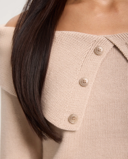 Beżowy sweter z kołnierzem Velmere - Image #2