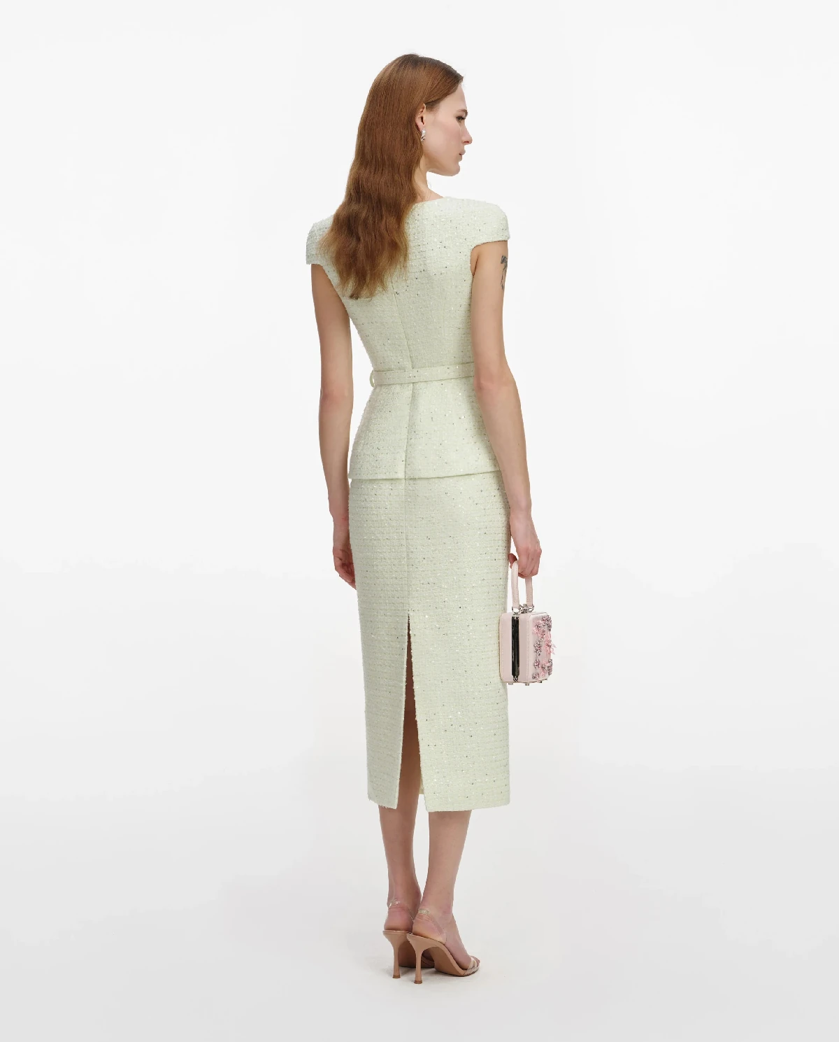 Limonkowa sukienka midi - Image #2