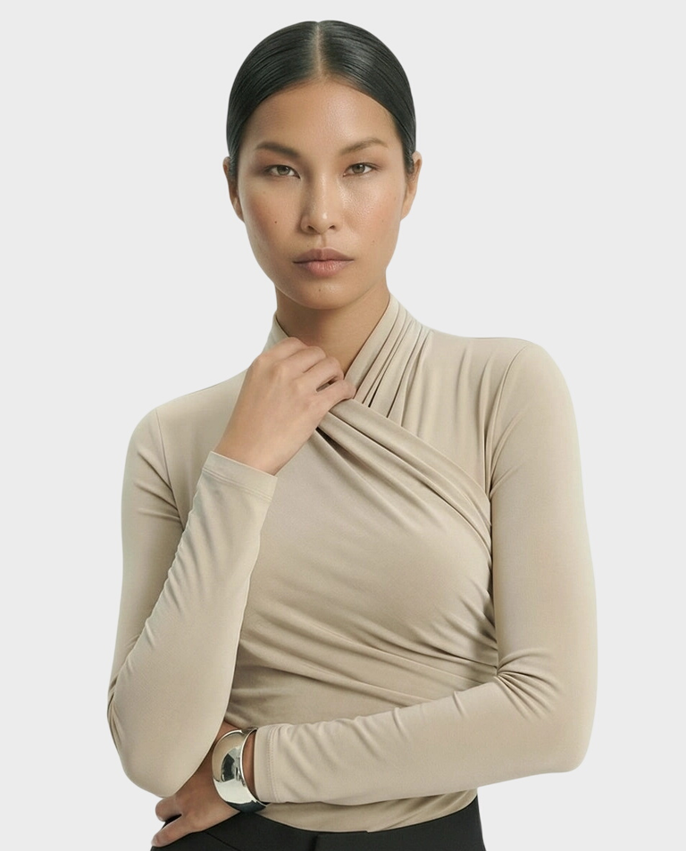 Beżowe body z drapowaniem Sora - Image #2