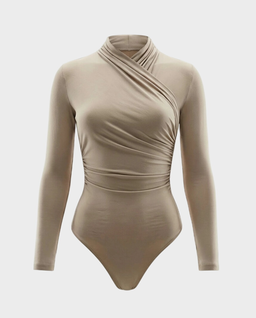 Beżowe body z drapowaniem Sora - Image #3