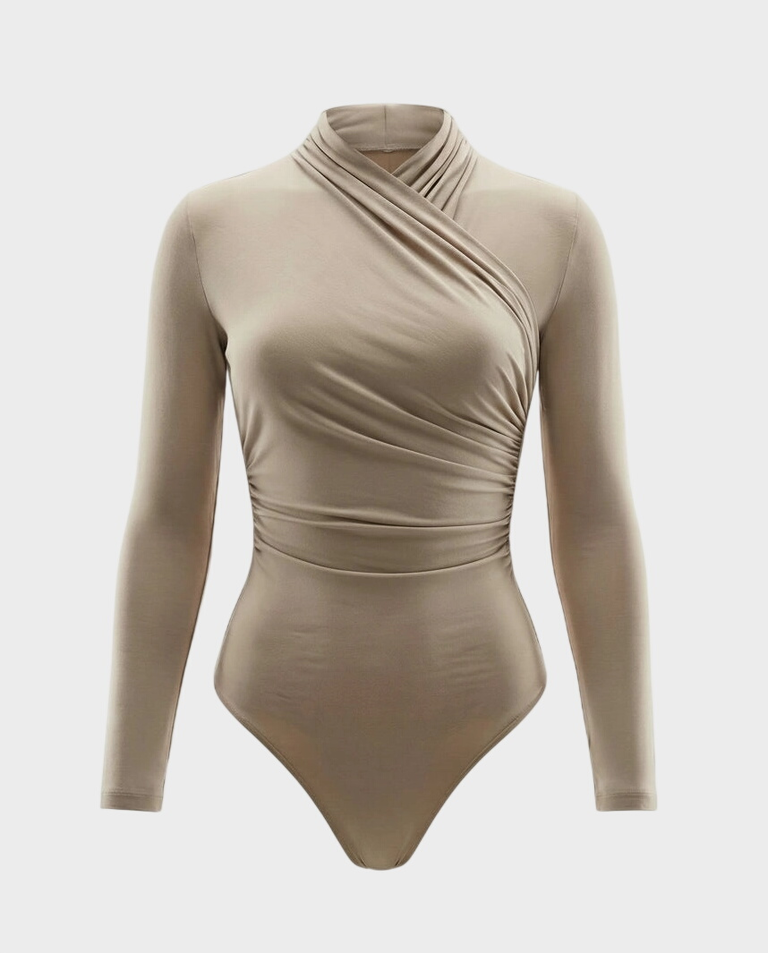 Beżowe body z drapowaniem Sora - Image #3