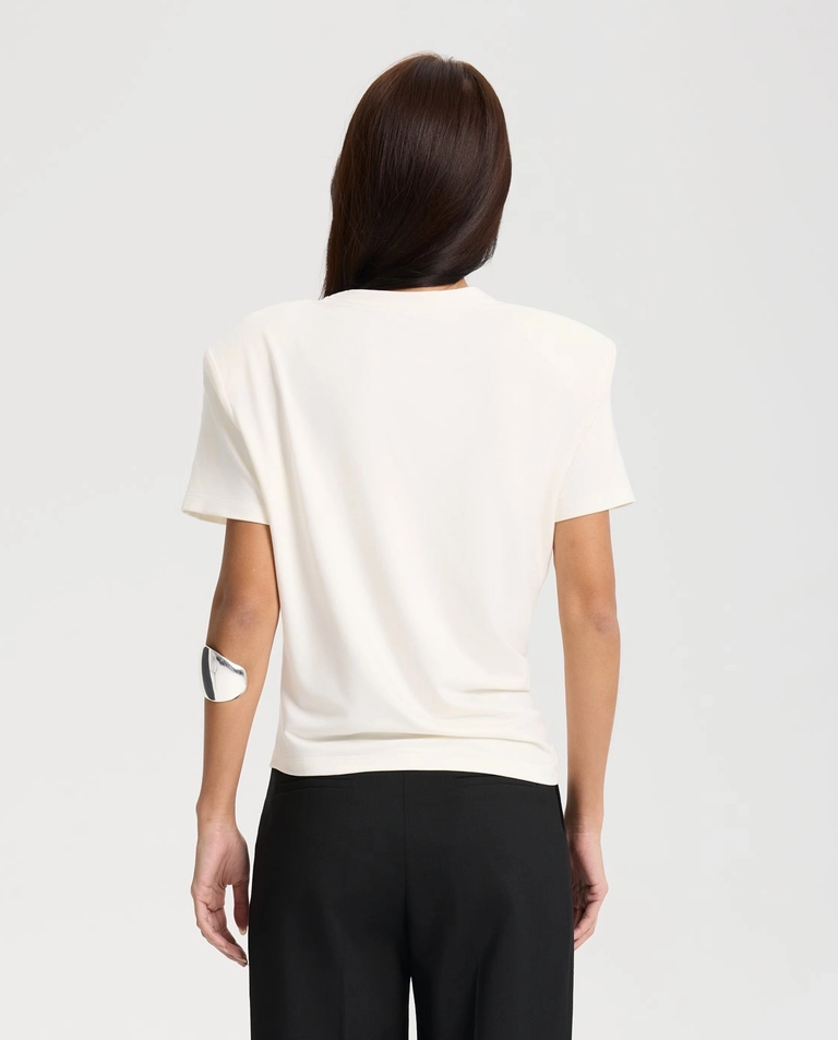 Biały t-shirt z twistem Lune - Image #2