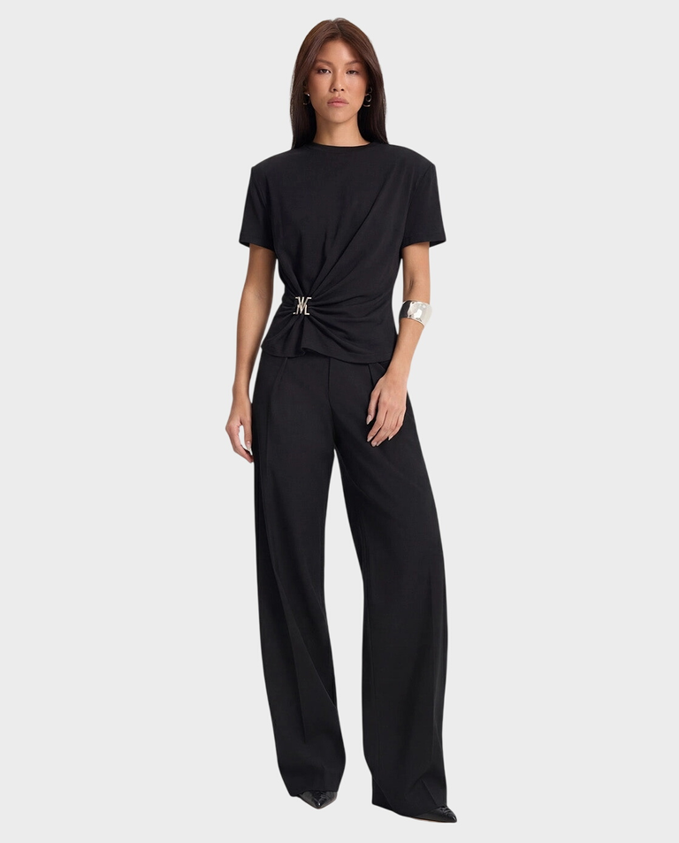 Czarny t-shirt z twistem Lune