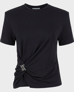 Czarny t-shirt z twistem Lune - Image #2