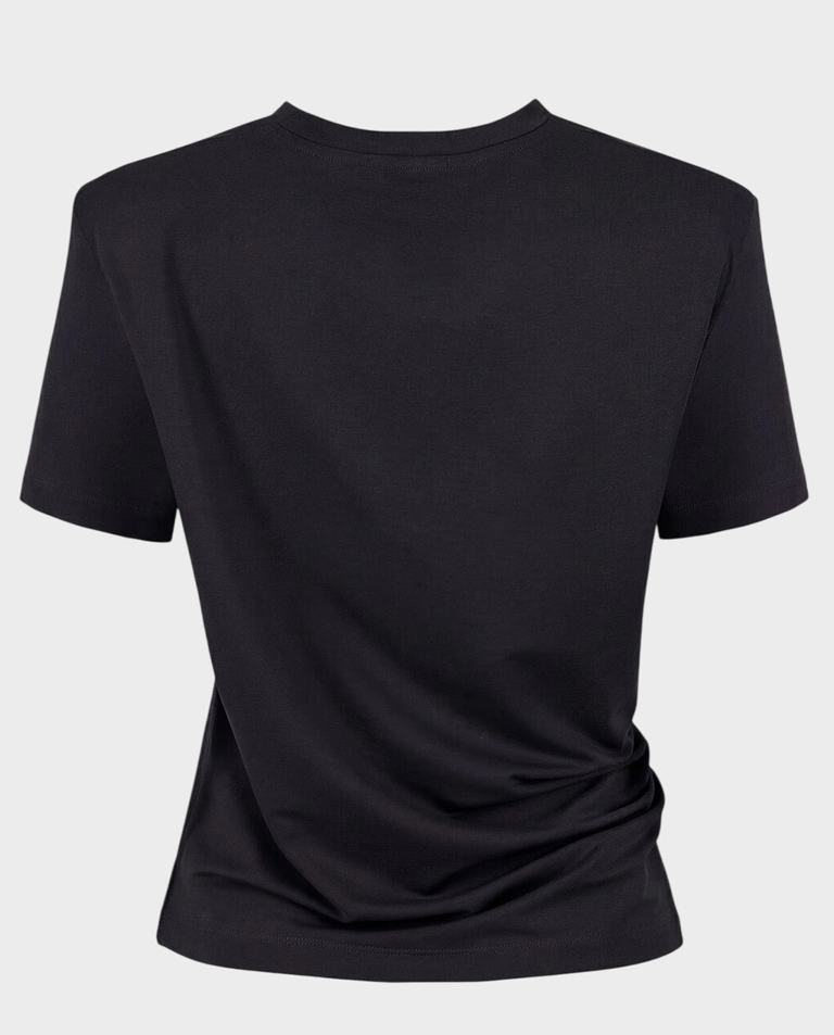 Czarny t-shirt z twistem Lune - Image #3