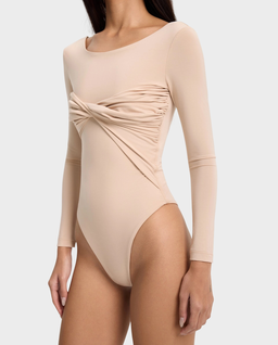 Beżowe body z twistem Linea - Image #1