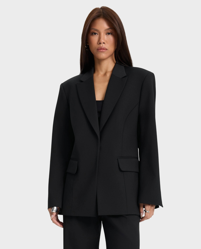 Czarna marynarka z haftkami Cleo