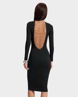 Czarna sukienka z ozdobnym tyłem Amora - Image #0