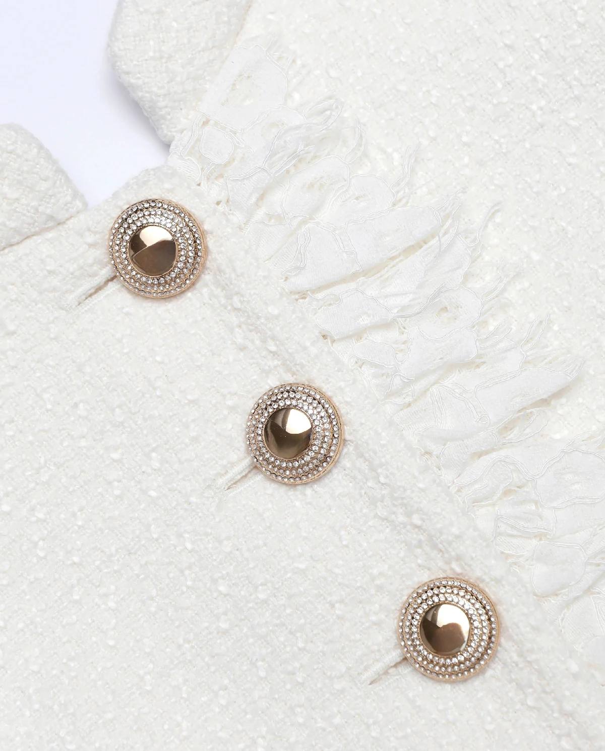 Kremowa sukienka mini z koronką - Image #4