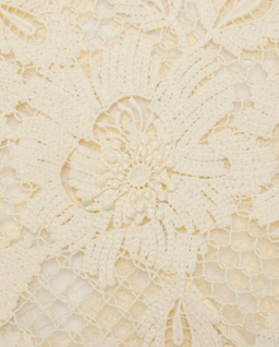 Żółta koronkowa sukienka midi - Image #4