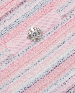 Różowa teksturowana spódniczka mini - Image #4