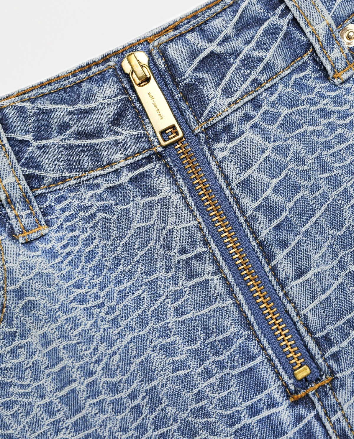 Jeansy z efektem skóry krokodyla Straight Leg - Image #4