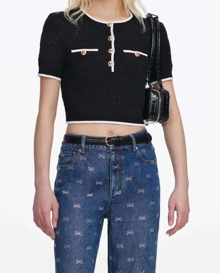 Granatowe jeasny z kokardkami - Image #3