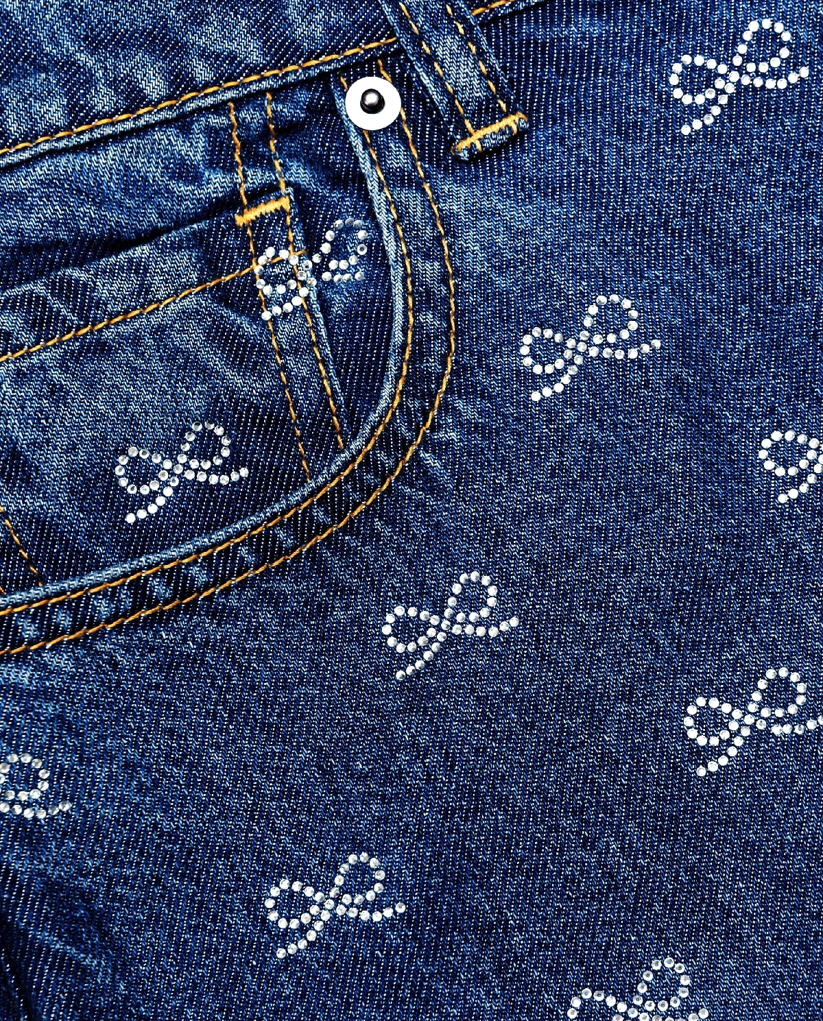 Granatowe jeasny z kokardkami - Image #4