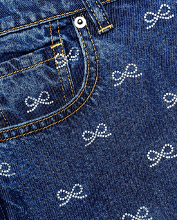 Granatowe jeasny z kokardkami - Image #4