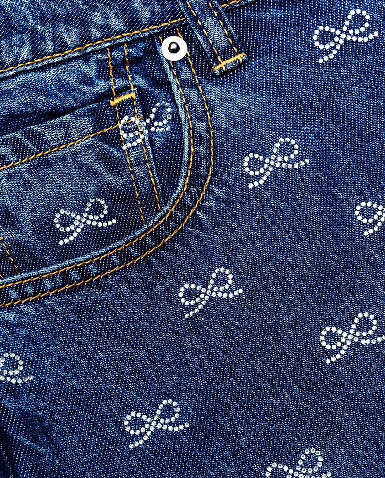 Granatowe jeasny z kokardkami - Image #4