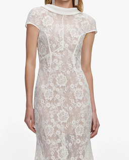 Biała koronkowa sukienka maxi - Image #3