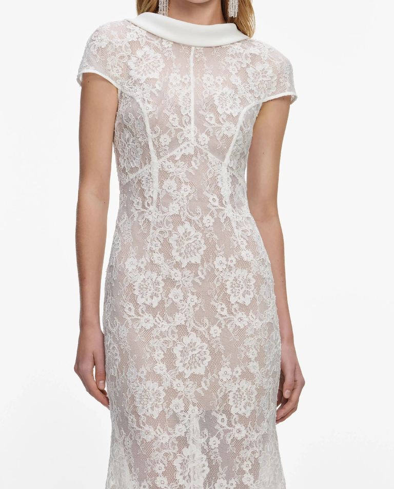 Biała koronkowa sukienka maxi - Image #3