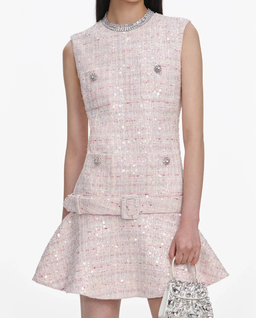 Różowa cekinowa sukienka mini - Image #3