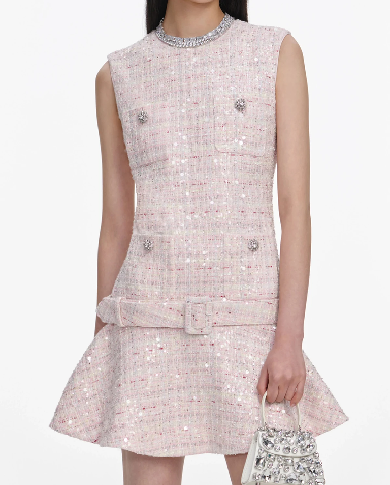 Różowa cekinowa sukienka mini - Image #3