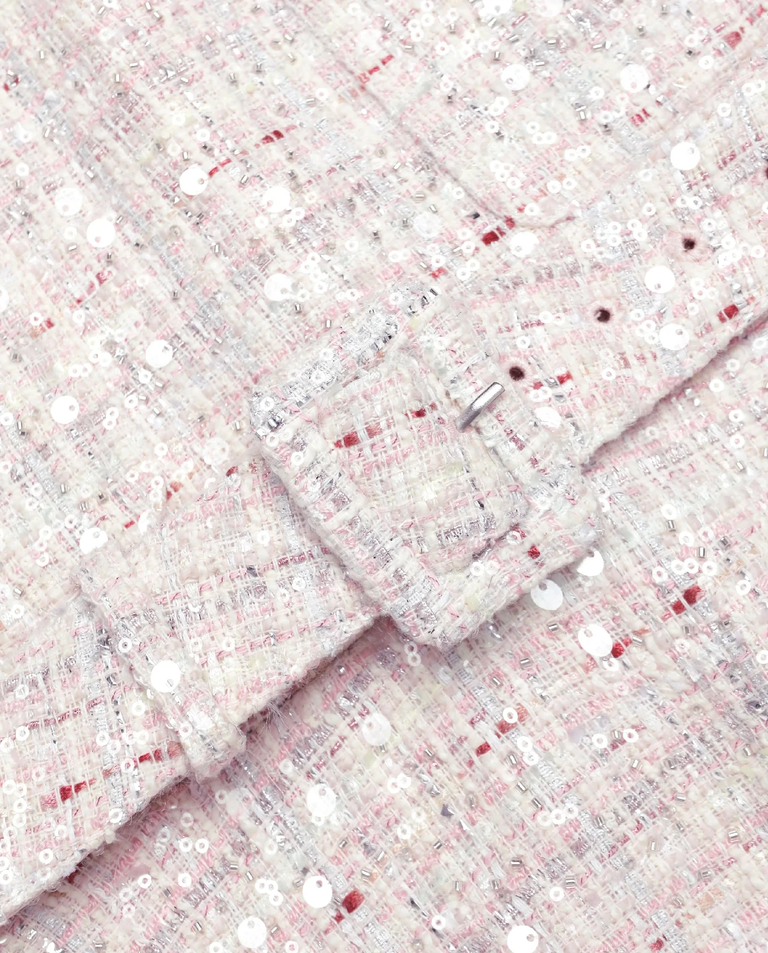 Różowa cekinowa sukienka mini - Image #4