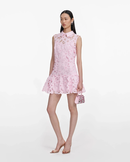 Różowa koronkowa sukienka mini - Image #1